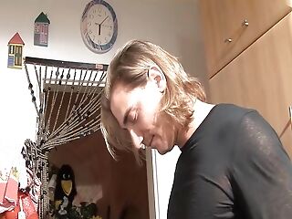 Horny German Lady Gets Her Mouth Crammed With Warm Jism In The Kitchen